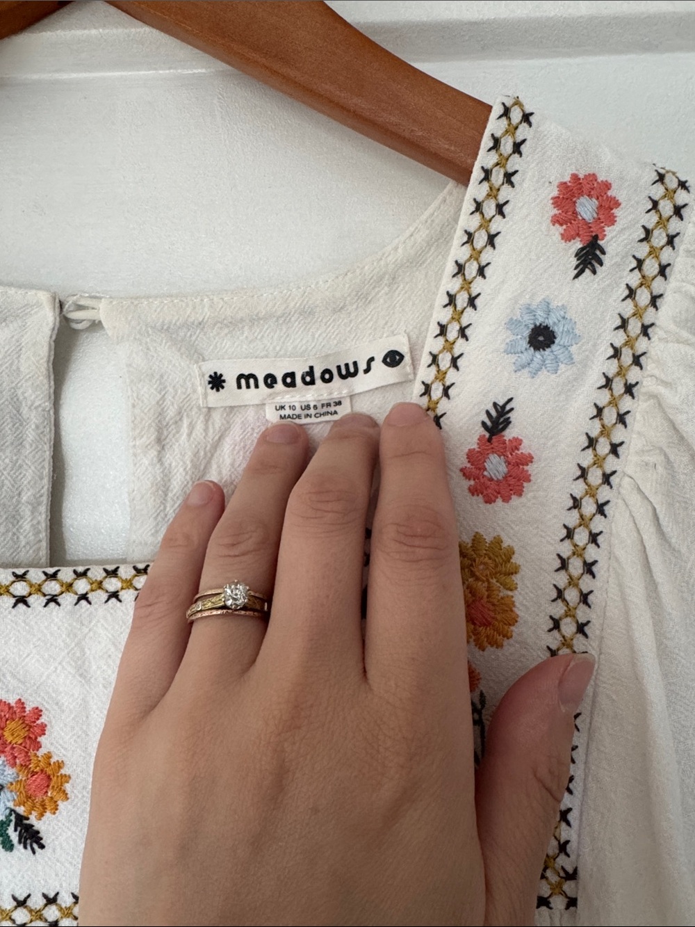 White Floral Embroidered Maxi Dress - Picture 2 of 5